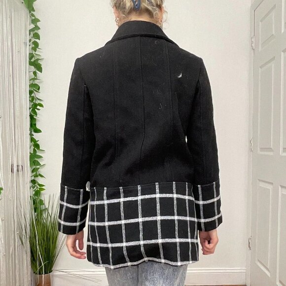 Slate & Willow Button-Up Plaid Shirt Jacket Long Sleeve Size XS Black - Picture 5 of 5